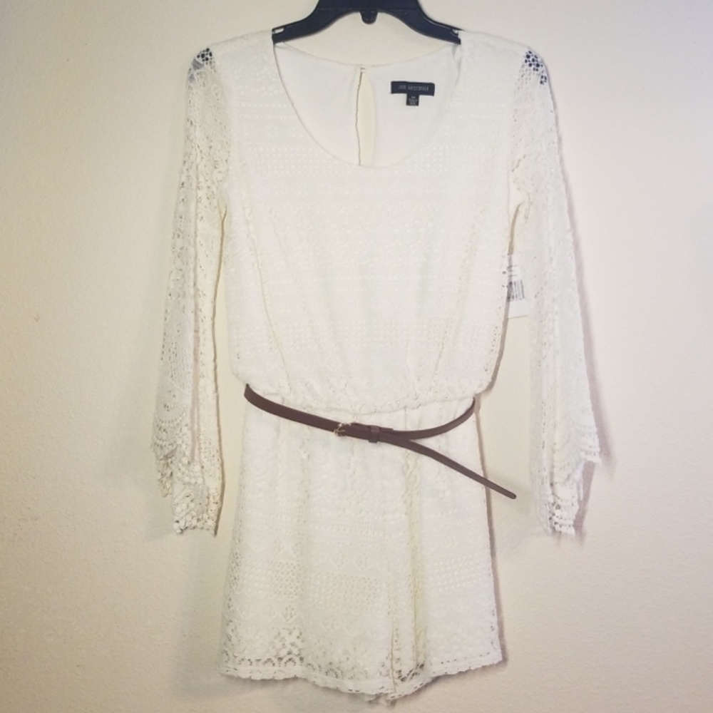 Jodi Kristopher Lace Romper w/ Belt